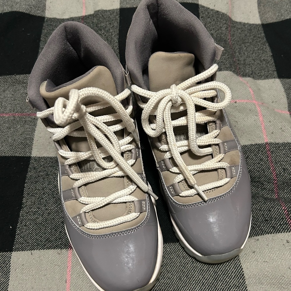 Gray and Cream High-Top Sneakers Air Jordan 11 Cool Grey